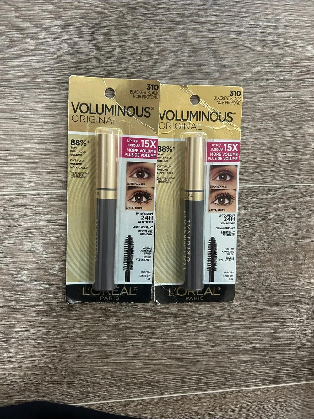 NEW 2X L'Oreal Voluminous Original Mascara #310 Blackest Black ( Firm Price )